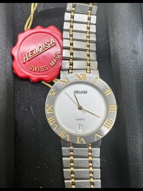 Heloisa 24k Gold Roman Numeral Quartz Watch - Silver & Gold